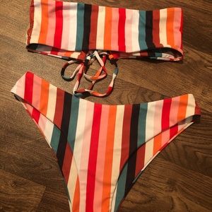 Strapless striped bikini